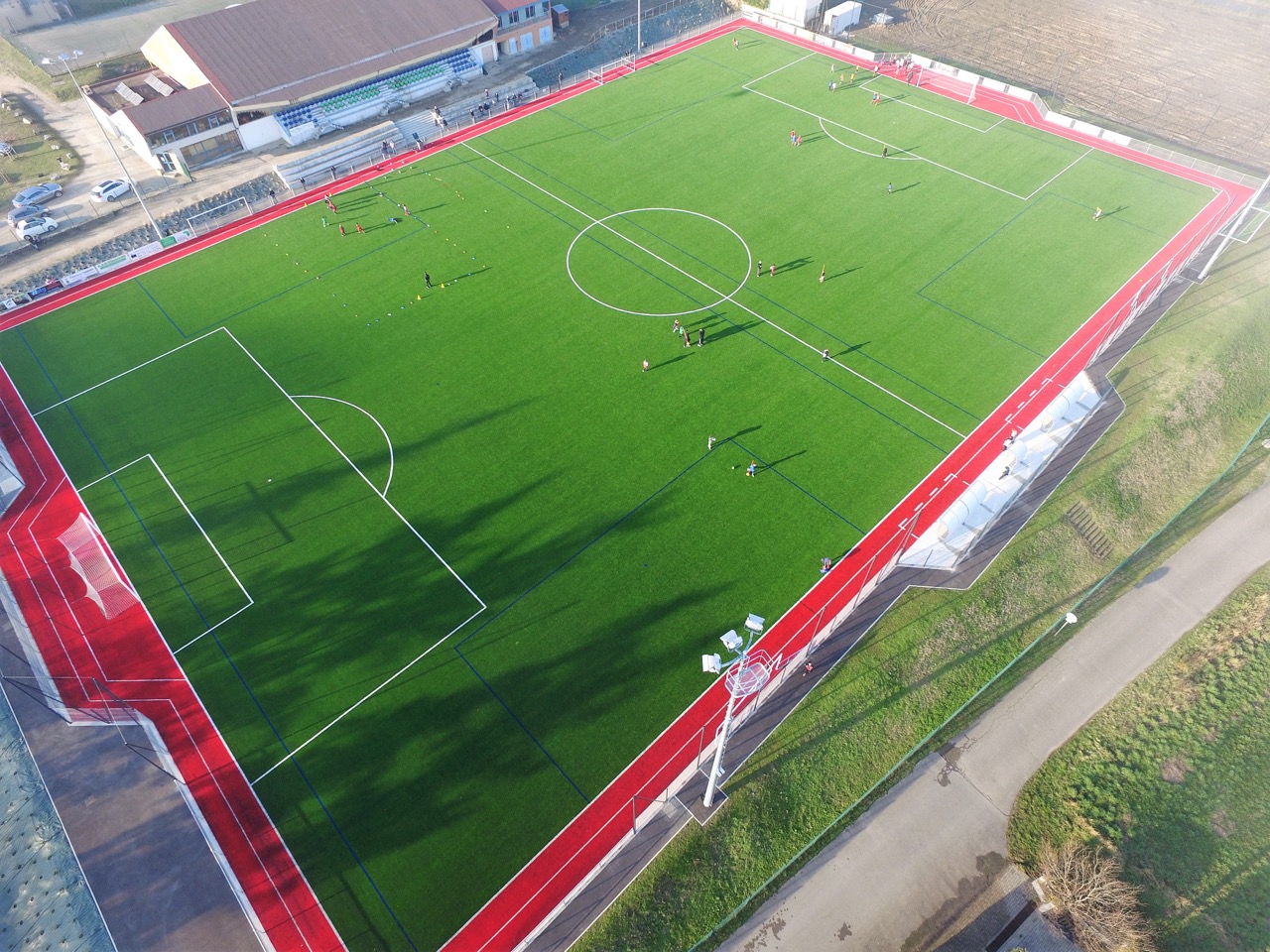 Photo aérienne du stade Robert et Henri Jullien